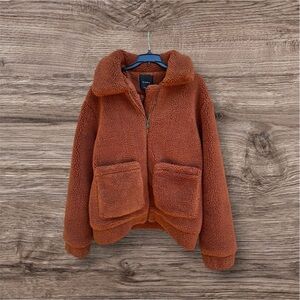 Elodie Brown Teddy Jacket Women Small